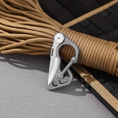 Titanium EDC Keychain Multi Function Carabiner Pocket Knife Bottle Opener