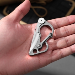 Titanium EDC Keychain Multi Function Carabiner Pocket Knife Bottle Opener