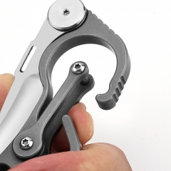 Titanium EDC Keychain Multi Function Carabiner Pocket Knife Bottle Opener