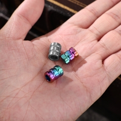 Customized Color & Surface Knife Bead Umbrella Rope Buckle Lanyard Titanium Pendant Bead Outdoor