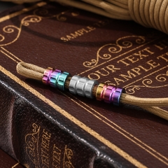 Customized Color & Surface Knife Bead Umbrella Rope Buckle Lanyard Titanium Pendant Bead Outdoor
