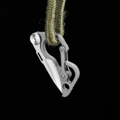 Titanium EDC Keychain Multi Function Carabiner Pocket Knife Bottle Opener