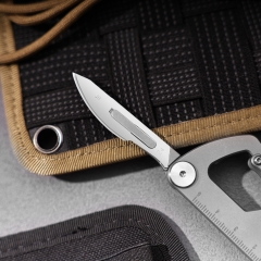 Titanium Carabiner Keychain Multitool Key Holder with Bottle Opener