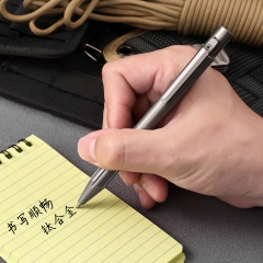 Titanium Alloy EDC Bolt Action Pen with Clip Schmidt P9000M Refill Pocket Pen With Stripe for Business Office