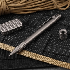 Titanium Alloy EDC Bolt Action Pen with Clip Schmidt P9000M Refill Pocket Pen With Stripe for Business Office