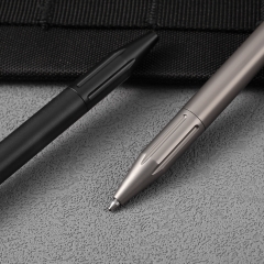 Titanium Alloy EDC Bolt Action Pen with Clip Schmidt P9000M Refill Pocket Pen With Stripe for Business Office