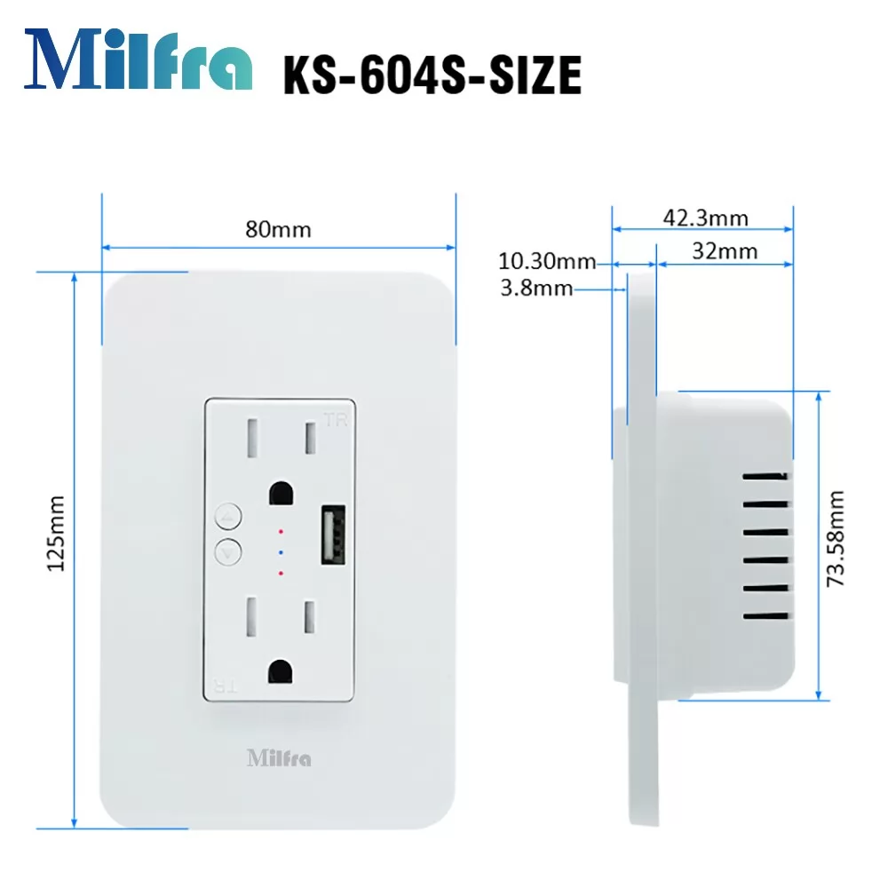 Keygma Us Smart Switch WiFi in-Wall Embedded AC Outlet 230V