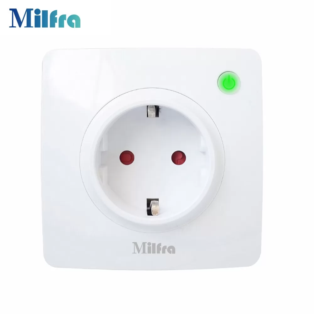 Milfra EU wall socket Universal Smart Wifi Electric Power Outlet Support Evergy Monitor Function and Magnetic Latching Relay