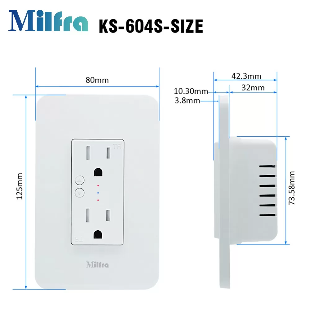 TBU02 Smart Wall Socket UK Double Switch Twin Socket,UK Smart Socket