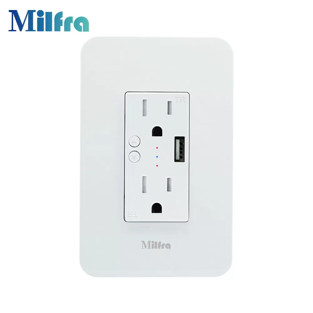 Smart Wall Socket KS-622 European France Physical Keys Power On And Off Wifi  Tuya Smart Remote Control