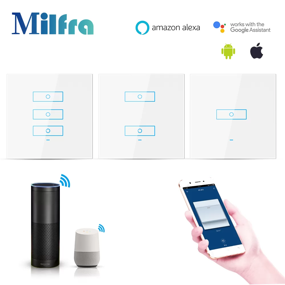 Zigbee Smart Switch 1/2/3 gang Module Touch Switch Remote Control Wall Light Switches - Milfra