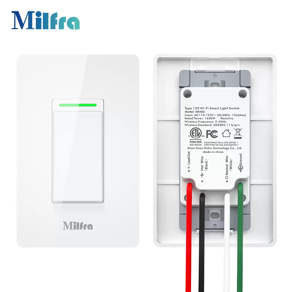 Smart US Wireless Kinetic Switch No Battery Wall Light Smart Switches,Remote  Control - Milfra