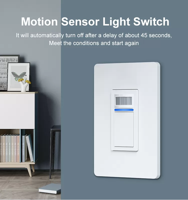 Occupancy Motion Sensor Light Switch PIR Infrared Motion Activated Wall Switch