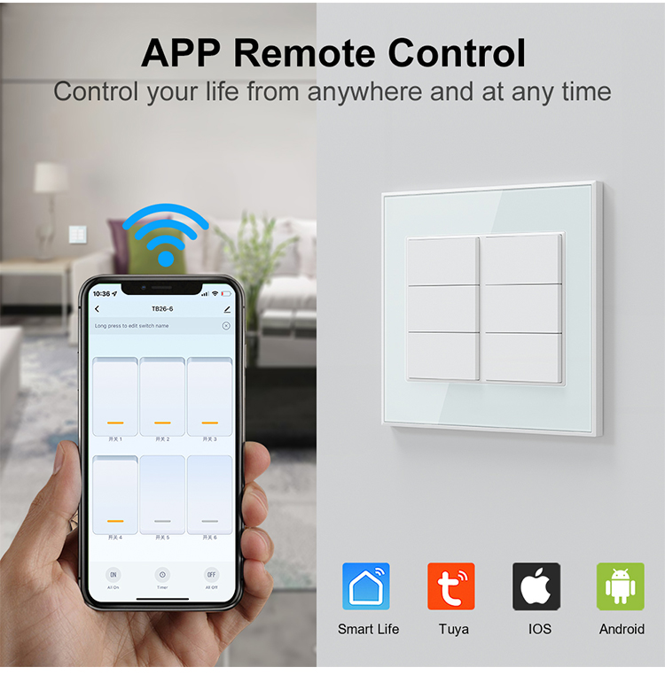 Wifi Smart Wall Touch Light Switch Glass Panel Wireless Remote Control by  Mobile App Anywhere