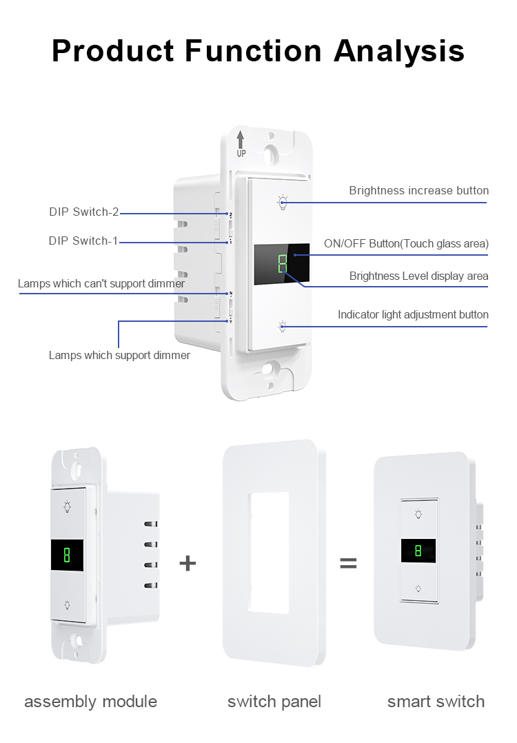 KS-7011 US Digital Remote Dimmer Switch Manufacturers for Led Bulbs,US  Smart Dimmer Switch