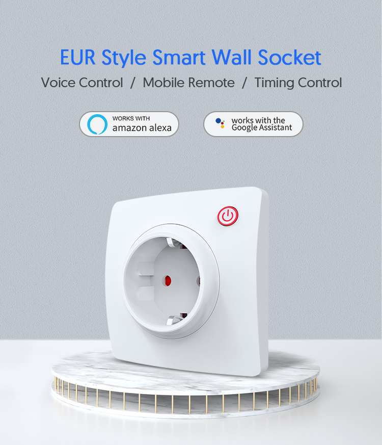 Smart Wall Socket KS-622 European France Physical Keys Power On And Off  Wifi Tuya Smart Remote Control