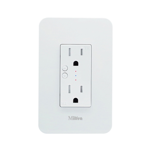 Milfra US Smart Wi-Fi Duplex TR Receptacle with 2.1A USB charge  port,Recessed Socket Wireless Wall Outlet Control by Smart Life