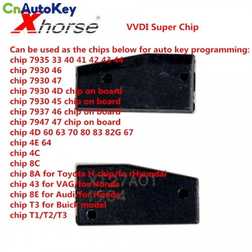 AC070022 Xhorse VVDI Super Chip XT27A01 XT27A66 Transponder for ID46 40 43 4D 8C 8A T347 for VVDI2 VVDI Key ToolMini Key Tool