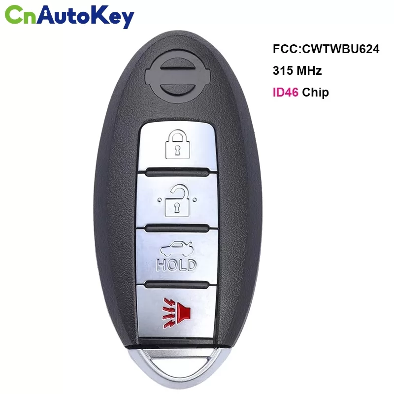CN027090 Smart Remote Control Car Key Fob 4 Buttons for Nissan Armada 2008 2009 2010 2011 2012 2013 14 15 - 315MHz FCC CWTWB1U624