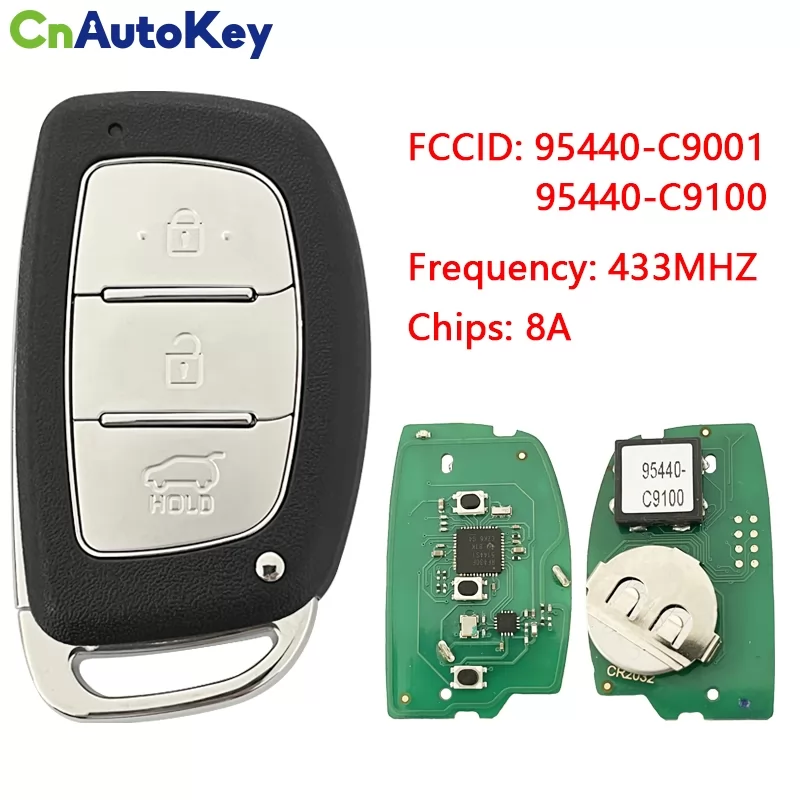 CN020228  3 Button Smart Remote Car Key Fob 433Mhz 8A Chip for Hyundai IX25 Creta Before or After 2017 P/N: 95440-C9001 95440-C9100