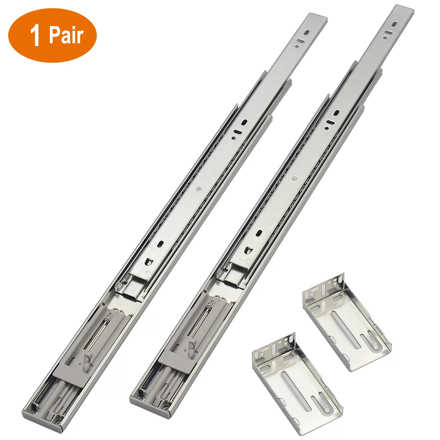 OCG Soft Close Drawer Slides,  Full Extension Ball Bearing Low Noise Drawer Slides for Cabinets with Face Frame, 1 Pair