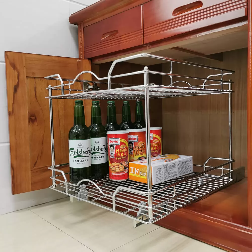 Pull Out Cabinet Organizer 18D x 17W x 16.4H, Kitchen Cabinet