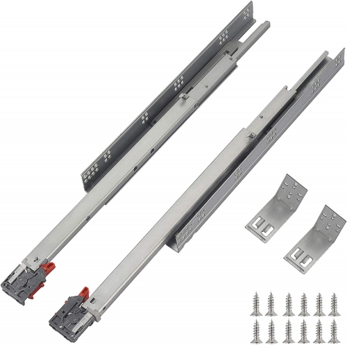 Soft Close Undermount Drawer Slides 21 inch (6 Pairs), Full Extension Concealed Drawer Runners, Come with Mounting Screws and Brackets