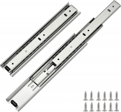 Full Extension Ball Bearing Drawer Slides 14 Inch，OCG 3-Section 100 LB Capacity Side Mount Drawer Slides，Available in 10'',12'',14'',16'' Lengths, 5 P