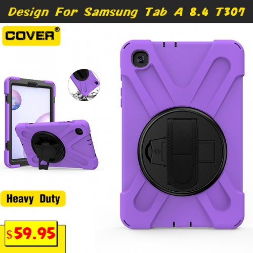 Smart Stand Heavy Duty Case For Galaxy Tab A 8.4 T307 With Hand Strap