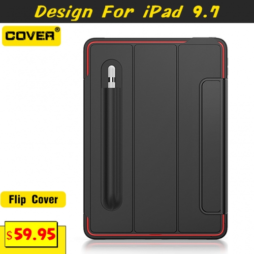 Anti-Drop Flip Cover For iPad 5/6 9.7 With Pen Slot