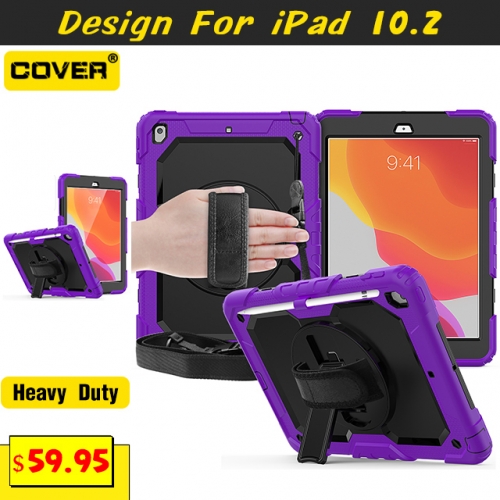 Smart Stand Anti-Drop Case For iPad 7/8 10.2 With Hand Strap
