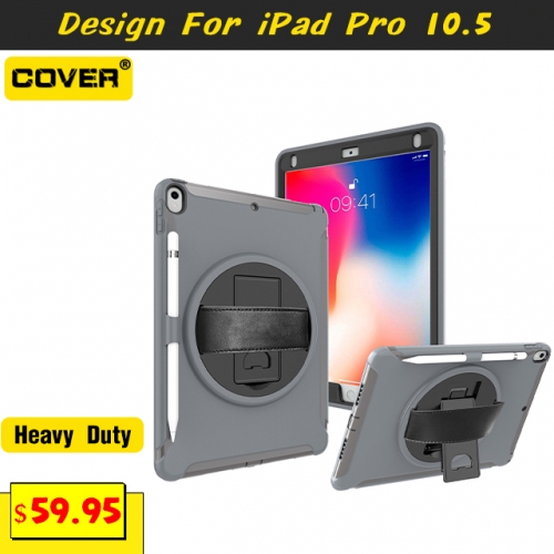 Smart Stand Anti-Drop Case For iPad Air 3 10.5/Pro 10.5 With Pen Slot And Hand Strap