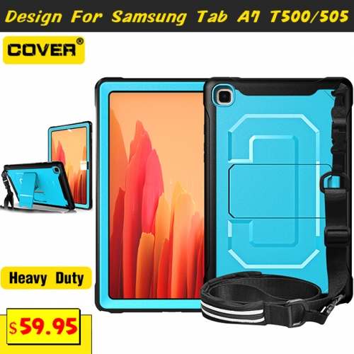 Smart Stand Heavy Duty Case For Galaxy Tab A7 10.4 T500/505 With Shoulder Strap