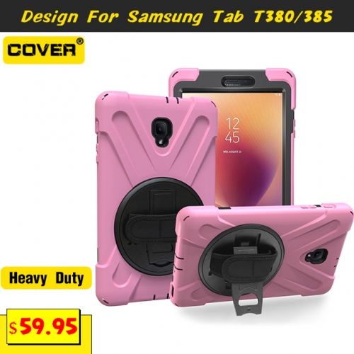 Smart Stand Heavy Duty Case For Galaxy Tab A 8.0 T380/385 With Hand Strap