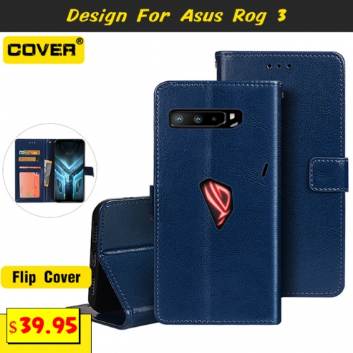 Leather Wallet Case Cover For ASUS ROG Phone 3 ZS661KS