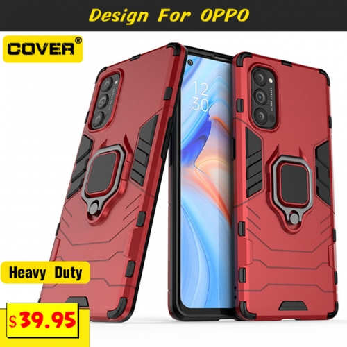 Smart Stand Shockproof Heavy Duty Case Cover For OPPO Reno8/Reno8 Pro/Reno Z/Find X5/Find X5 Pro/Find X3 Lite/Find X3 Pro/A96/A74/A54/A54s/A77