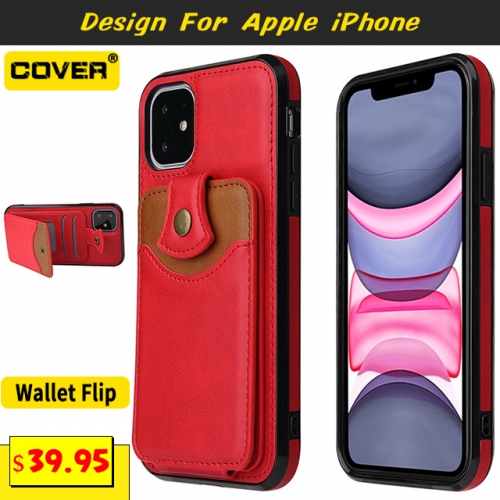 Leather Wallet Case For iPhone 6/7/8 Series/SE2/X/XS/XR/XS Max/11/11 Pro/11 Pro Max/12/12 Pro/12 Pro Max/12 Mini