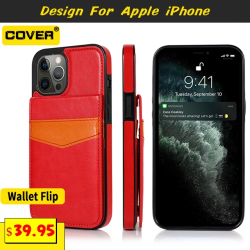 Leather Wallet Case For iPhone 6/7/8 Series/SE2/X/XS/XR/XS Max/11/11 Pro/11 Pro Max/12/12 Pro/12 Pro Max/12 Mini