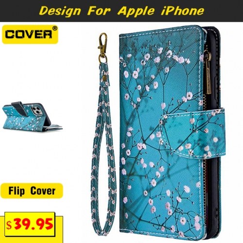 Leather Wallet Case Cover For iPhone 15/15 Plus/15 Pro/15 Pro Max/iPhone14/13/13 Pro/13 Pro Max/13 Mini/12/12 Pro/12 Pro Max/12 Mini