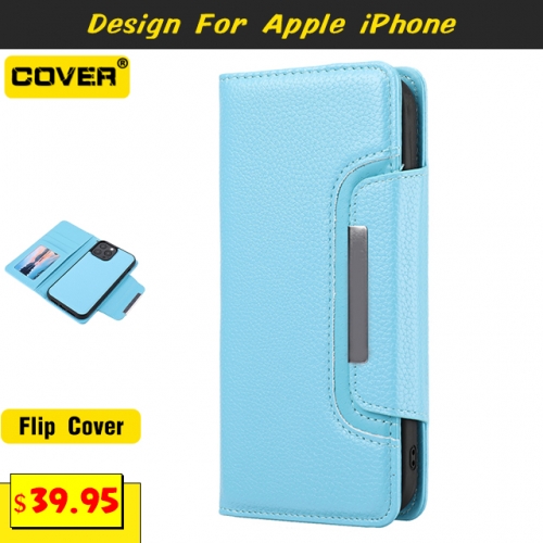 Leather Wallet Case For iPhone 13/13 Pro/13 Pro Max/12/12 Pro/12 Pro Max/12 Mini