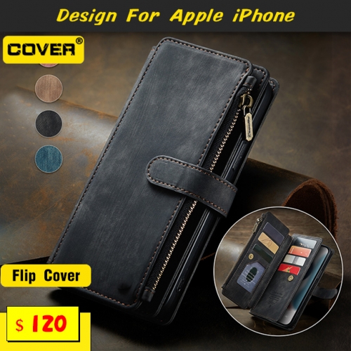 Leather Wallet Case For iPhone 15/15 Plus/15 Pro/15 Pro Max/13/13 Pro/13 Pro Max/13 Mini/12/12 Pro/12 Pro Max/12 Mini/11/11 Pro/11 Pro Max/X/XS/XR/XS 