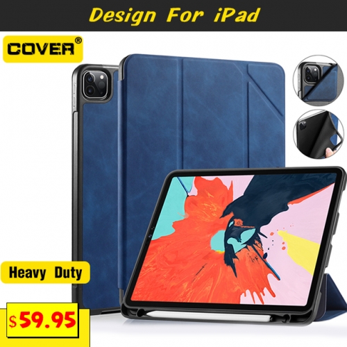 Leather Flip Cover Case For iPad 10.2/9.7 & Pro 11/10.5 & Air 5/4/3/2/1 & Mini 5/4/3/2/1