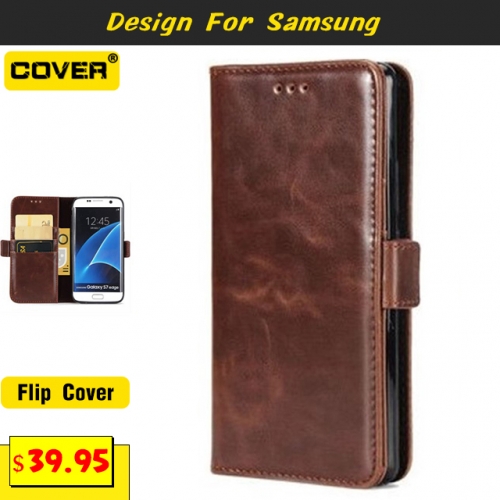 Leather Flip Cover For Samsung Galaxy S20/S20 Plus/S20 Ultra With Card Slots