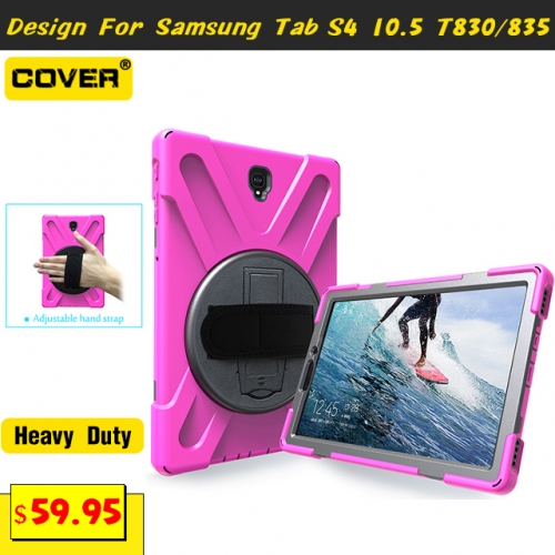 Smart Stand Heavy Duty Case Cover For Samsung Galaxy Tab S4 10.5 T830/835 With Hand Strap