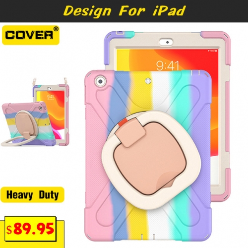 Handle Grip Heavy Duty Case Cover For iPad 10th/10.2/9.7 & Pro 12.9/11/10.5/9.7 & Air 5/4/3/2/1 & Mini 6/5/4/3/2/1 With Pen Slot And Shoulder Strap