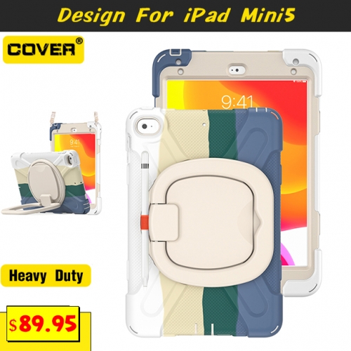 Handle Grip Heavy Duty Case For iPad Mini 4/5 7.9 With Pen Slot And Shoulder Strap