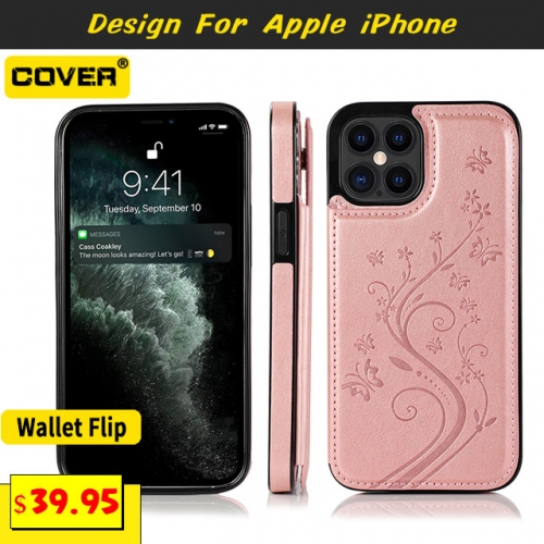 Leather Wallet Case Cover For iPhone 15/15 Plus/15 Pro/15 Pro Max/14/13 Mini/12 Mini/11/X/XS/XR/XS Max/8/7/6