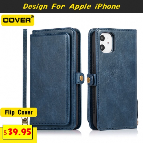 Leather Wallet Case Cover For iPhone 15/15 Plus/15 Pro/15 Pro Max/iPhone14/13 Mini/12 Mini/11/X/XS/XR/XS Max/SE2/8/7/6