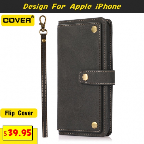 Leather Wallet Case Cover For iPhone 15/15 Plus/15 Pro/15 Pro Max/14/13 Mini/12 Mini/11/X/XS/XR/XS Max/8/7/6