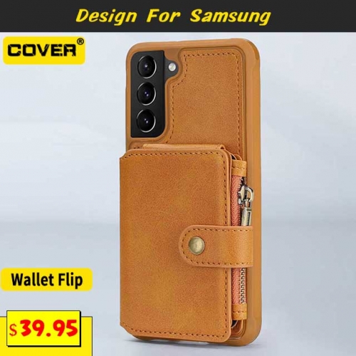 Leather Wallet Case Cover For Samsung Galaxy S21/S21 Plus/S21 Ultra/S20/S20 Plus/S20 Ultra/S20 FE